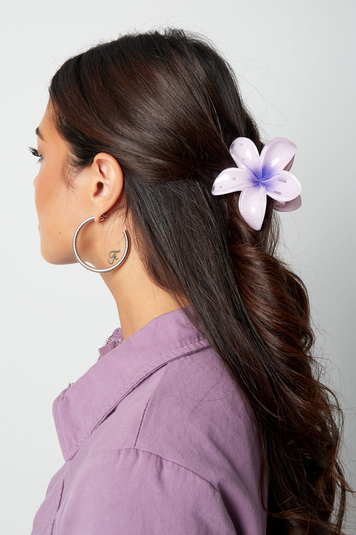 Fermaglio per capelli con fiore sfumato Hawaii Love - arancione chiaro h5 Immagine2